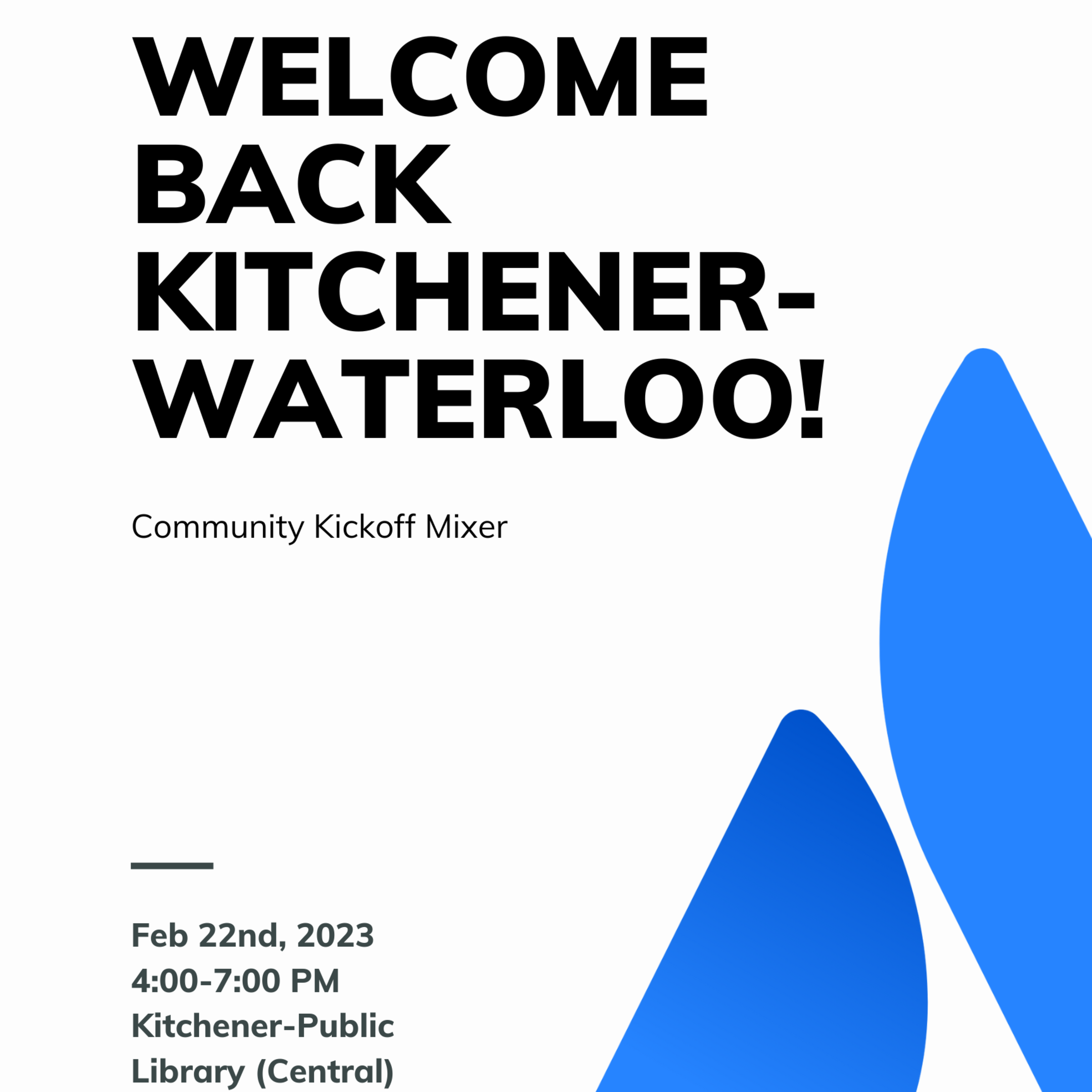 See Community Kickoff Mixer Back KitchenerWaterloo! at